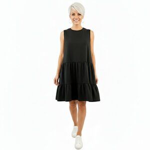 Womens Dress XL Tiered Boho Gothic Flowy Skimmer Goth Lite Minimalist Grunge